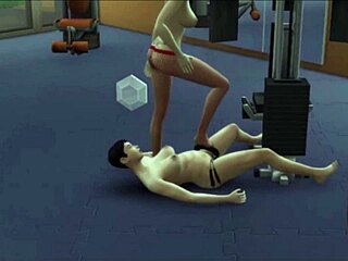 Does Raven's big-titted nerdy workout tease public eyes with tattooed tits bouncing in gym?