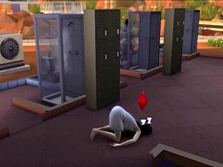 Does Raven's big-titted nerdy workout tease public eyes with tattooed tits bouncing in gym?