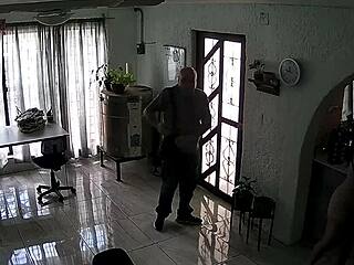 Old ex-teacher fucks me first handjob living room then hard