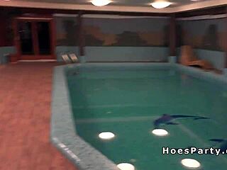 amateur babes gangbanged hard by big cocks poolside