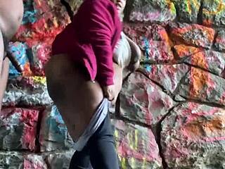 does sexy bbw remi beg for creampie in public tunnel?