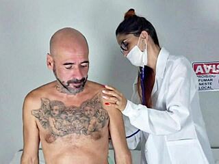 nurse comes to medicate patient with ass worship massage