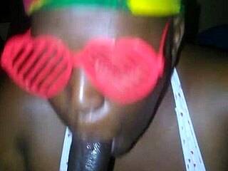 Sloppy BBW Sucks Big Black Cock for Huge Facial Cumshot