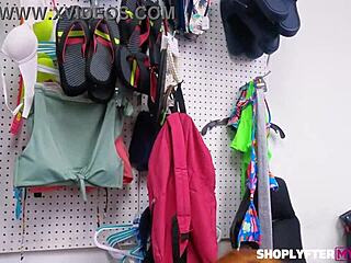 Redheaded milf Kessie shy caught stealing shoes gets hardcore fucked