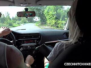 couple picks up czech hitchhiker for public outdoor pussy pounding 😏🍆