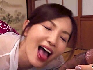 Client rims Japanese girl's ass then creampies her tight pussy uncensored