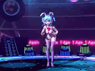 hatsune miku's nude mod bunny costume reveals massive tits and juicy ass in diva project glory