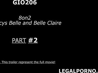 8 guys drown 2 babes in cum gangbang facials and swallows