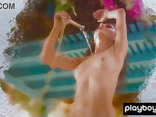 petite arab babe leighla habib strips naked outdoors, flashing pierced nipples and pussy