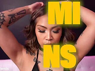 yumi sins spreads fishnet legs wide for goth pussy licking domination