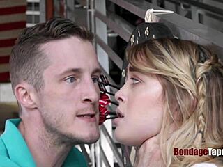 blonde teen burglar anastasia knight caught and choked in garage punishment