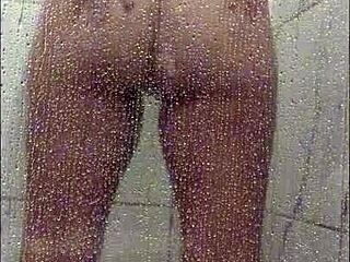 Hopped in the shower for a bath and masturbated my huge latina tits and ass