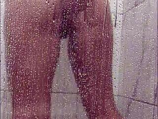 Hopped in the shower for a bath and masturbated my huge latina tits and ass