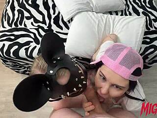 daddy's slave slut takes anal creampie ass to mouth in threesome