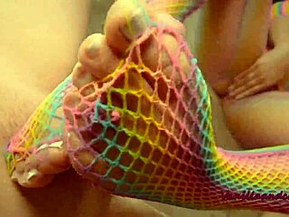 Sexy vanillaandcaramel babe footjobs cock fingering wet pussy