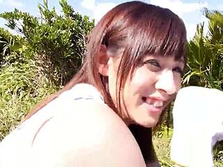 hey, petite japanese stepsis gets seduced into wild outdoor defloration on holiday...