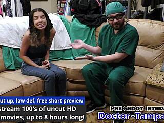Dr. Tampa's Procedure: Aria Nicole Spreads in Latex Gloves Backstage!
