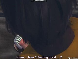 videogame blonde's lingerie whipping hides intense fuck game