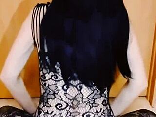 a hot milf strips dances n mastrubates shoving big cock in tight ass pussy