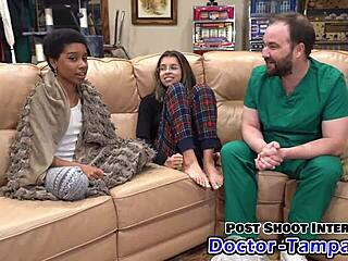 Dr. Tampa's Procedure: Aria Nicole Spreads in Latex Gloves Backstage!