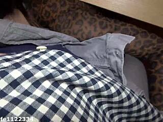 Naughty secretary sucks cock under desk till cum floods mouth