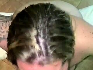 i love her sloppy deepthroat spitting swallowing my cum in thong panties