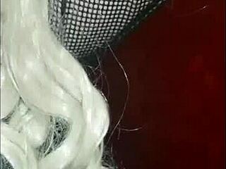 blindfolded crossdresser gulps his own pee fed by girlfriend closeup