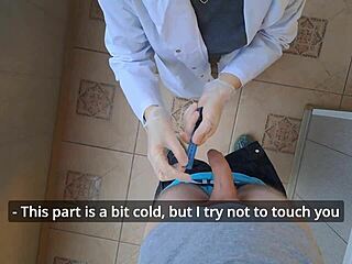 young russian doctor in ponytail sucks my big cock at hospital pov asmr