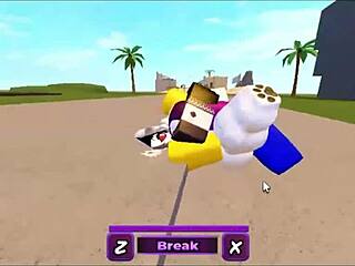 Loona gets bent over and fucked hard by noob in roblox game