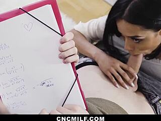 Latina Stepmom's Big Tits Bounce on Son's Hard Cock