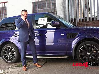 Busty blonde Stacey Saran goes from horny lingerie sexting to deepthroat hardcore fucking