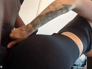 Cute gym slut rides BBC trainer's monster cock hard!