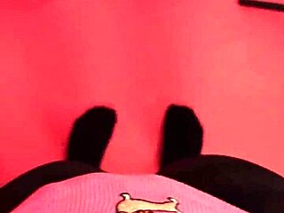 bbw redhead tranny masturbates monster cock cumming three times pov