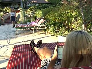 taboo lesbian milfs kiki daire and alessandra noir face sit licking outdoors!