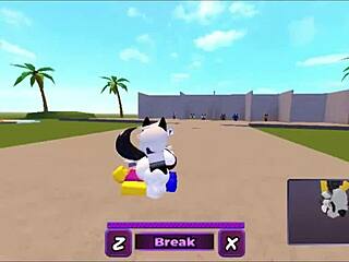 Loona gets bent over and fucked hard by noob in roblox game