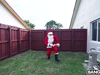 kylie quinn bent over in santa costume for boyfriend's monster cock pounding
