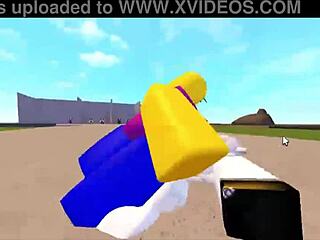 Loona gets bent over and fucked hard by noob in roblox game