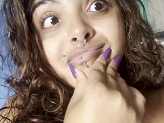 curvy babe naked big tits sips coffee chatting to camera