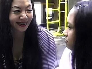 Loni And Jade Feng Devour Big American Cock In Bed