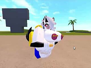 Loona gets bent over and fucked hard by noob in roblox game