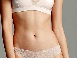 ever seen cute lingerie models barefoot in panties like this?