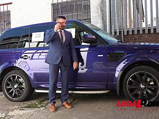 Busty blonde Stacey Saran goes from horny lingerie sexting to deepthroat hardcore fucking