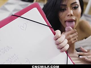 Latina Stepmom's Big Tits Bounce on Son's Hard Cock