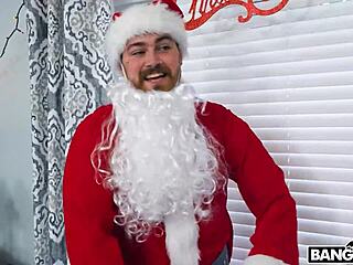 kylie quinn bent over in santa costume for boyfriend's monster cock pounding