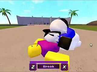 Loona gets bent over and fucked hard by noob in roblox game