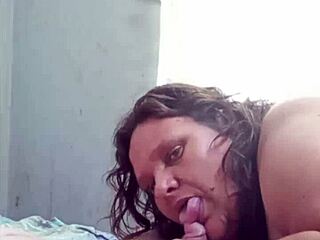 best bbw milf slurps huge cock sloppy till fat cumshot mouth fill