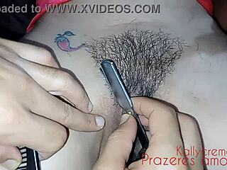 Wife's Hairy Pussy Shaved Before Cum-Filled Ass Pounding