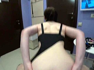 Cute Brunette's Big Tits Bounce As She Fucks New Friend Hard.