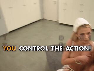 Lifeselector naughty nurses Eveline Dellai and Shalina Devine ride doc's monster cock bent over in hospital