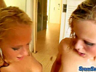 hot blondes swap sperm after monster cocks ravage them in orgy frenzy